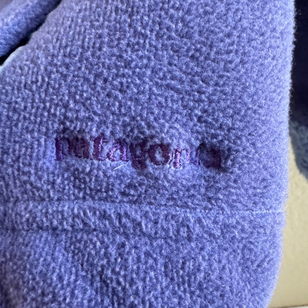 Patagonia Synchilla Fleece Jacket Womens Medium Purple Full Zip Sherpa Trim Med View 5